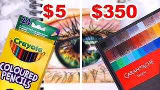 CHEAP VS EXPENSIVE ART SUPPLIES  Drawing Realism with Colored Pencils [upl. by Neo355]