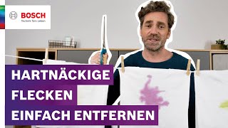 Hartnäckige Flecken einfach entfernen dank Fleckenautomatik von Bosch  Bosch Waschen [upl. by Ahsenwahs160]