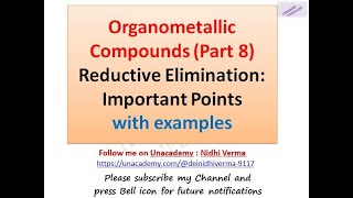 Reductive Elimination Important Points with examples [upl. by Ermey]