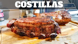 COSTILLAR de cerdo 🍖 en la PARRILLA a GAS 🔥 Tiras de costillar y panceta  William Priets [upl. by Danczyk506]