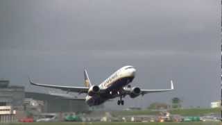 Ryanair Boeing 737800 Takeoff with ATC Audio [upl. by Warfeld]