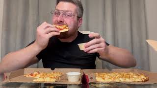 ASMR MUKBANG NEW TIMHORTONS ROSE SAUCE PIZZA mukbang asmr cheatmeal food [upl. by Ibbob]