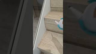 Glass Mable Stair Installation construction stairs interiordesign builder home [upl. by Duwalt]