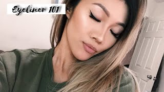 How I do my Eyeliner Tutorial Hooded Asian Eyes  Nadia Ngo [upl. by Ankney]