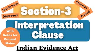 Section 3 of Indian Evidence Act  Section 3  Interpretation Clause IEA  Fact in Issue  Relevant [upl. by Hartfield]