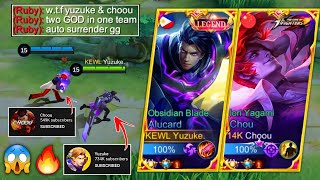 Yuzuke Meets Choou in Ranked GAME  Top Global Alucard amp Choou Connection 🔥 Intense Match [upl. by Aihsenot]