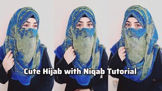 Comfortable Layered Hijab with Niqab Tutorial  Full Coverage Niqab Tutorial  zainab [upl. by Mauri636]