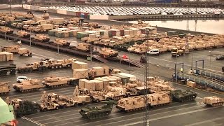 Largest Deployment of US Armaments Since Cold War Arrives in Germany [upl. by Persas]