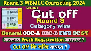 Round 3 cut off neet ug 2024  wbmcc round 3 cut off neet ug 2024 [upl. by Adia]