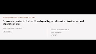 Saussurea species in Indian Himalayan Region diversity distribution and indigenous   RTCLTV [upl. by Harihat]