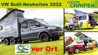 Drei Achsen am T6 VW Neuheiten 2022 von Terranger Tonke Spacecamper und Polyroof  Clever Campen [upl. by Nuawd]