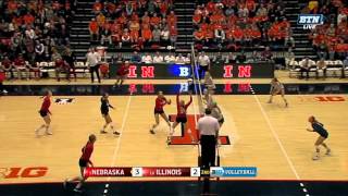 Longest Point Ever  Big Ten Volleyball [upl. by Eremahs]