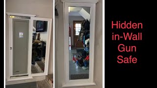 DIY Hidden InWall Gun Safe  behind mirror [upl. by Aikym]