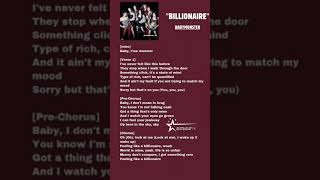 Billionaire lyrics [upl. by Yanej]