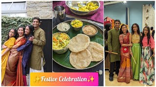 Simple South Indian Thali recipe  Festival Celebration  Saree collection [upl. by Nageam34]