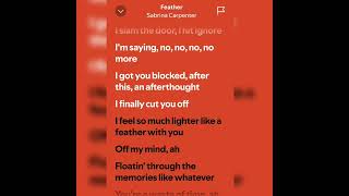 FeatherSabrina Carpenter lyrics englishsongs shorts [upl. by Flossy]