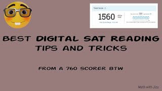 BEST Digital SAT Reading Tips and Tricks from an International 1560 scorer  No Cliche [upl. by Hardy]