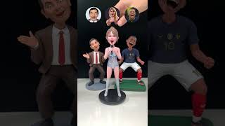 DIY Clay Bobbleheads of Mr Bean Taylor Swift amp Mbappé [upl. by Llenreb]