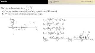 Monotoniczność ograniczoność i granica ciągu  zadanie z rozwiązaniem [upl. by Esiuol626]