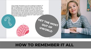 Study A UWorld Question for Maximum Retention  Step by Step Guide [upl. by Heyman]