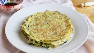 Pancake alle zucchine cinesi  ricetta veloce e facilissima SENZA LATTE [upl. by Strang]