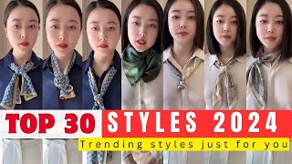 The 30 Stylish Ways To Tie Scarf for girls  2024 Springs Necktie Scarf Styles P14 scarfwearing [upl. by Brenton573]