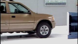 Crash Test 2001 Isuzu Rodeo  5 MPH Front into Angled Barrier IIHS [upl. by Tutto260]