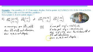 Parallélisme alignement et colinéarité de vecteurs [upl. by Gnilrac]