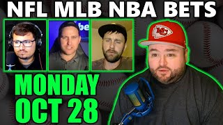 Live Bets With Kyle Kirms NFL NBA MLB Picks Monday October 28 [upl. by Harlene]