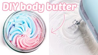 How to make whipped body butter DIY TUTORIAL amp RECIPE ✨ [upl. by Leunam]