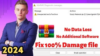 How to fix Damage or Corrupted RAR  ZIP file  Unexpected end of archive Error [upl. by Rehteh]