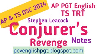 Conjurors Revenge Notes in Telugu I AP TS PGT TRT English Conjurers Revenge [upl. by Ellennahc]