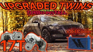 TWIN TURBO INSTALL BMW 335XI N54  Oil Cooler Install amp Fueling Issues [upl. by Yelwah]