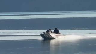 Boat with 2 guys at Lake Philpott Virginia 22 December 2023 [upl. by Tiertza565]