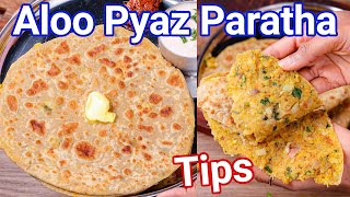 Aloo Pyaz Paratha Recipe  New Trending Way with Tips  Potato Onion Paratha  Best Tiffin Box Meal [upl. by Notfol]