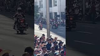 2X Calgary Traffic Div Motorcycles Driving Down Parade Route  CPS [upl. by Mattland461]