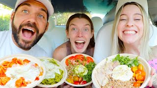 ULTIMATE BURRATA CHEESY CREAMY MUKBANG with CARLY ERIN AND JOE [upl. by Arutnev]