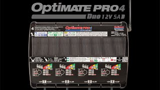 OptiMate PRO4 DUO battery charger  product overview amp how to use [upl. by Asilegna]