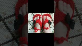 Crochet baby slippers crochet tutorial crochet shorts youtubeshorts shortvideo [upl. by Ydnirb]