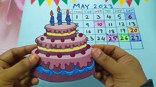 School projects ideas 💡 birthday month calendar making activity [upl. by Pulling]