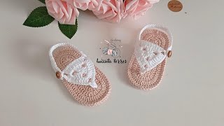 NO SABES QUE TEJER🤔Teje de una Forma Fácil y Rapida Estas Bellas Sandalias🥰Para Bebé a Crochet [upl. by Ynoffit267]