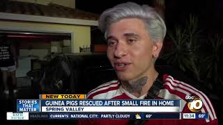 Firefighters rescue guinea pigs after fire erupts at Spring Valley home [upl. by Akimot]