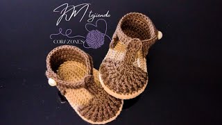 Alpargatas Tejidas a Crochet para Bebé de 0 a 3 meses [upl. by Aerdnaeel]