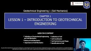 Geotechnical Engg 1 Soil Mechanics  Introduction to Geotechnical Engineering [upl. by Akinna]