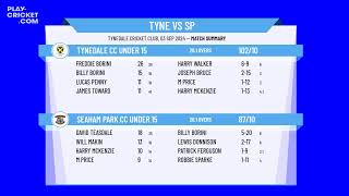 Tynedale CC Under 15 v Seaham Park CC Under 15 [upl. by Akimehs425]