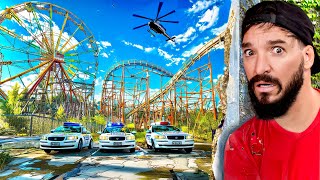 SURROUNDED BY POLICE in ABANDONED AMUSEMENT PARK EPIC ESCAPE [upl. by Adal]