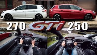 Peugeot 308 GTi 250 vs 270 POV AutoBahn ACCELERATION amp TOP SPEED [upl. by Assenat]