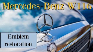 Mercedes Benz W116  How to repaint  renovate the radiator emblem DIY tutorial Class S sonderklasse [upl. by Atiuqnahs]