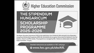 HEC Stipendium Hungaricum Scholarship Programme 2025 26 Apply Online Bachelors Masters amp PhD Studie [upl. by Ocihc]