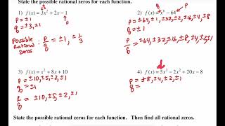 55 day 4 The Rational Root Theorem for polynomials Precalculus [upl. by Adnalahs]